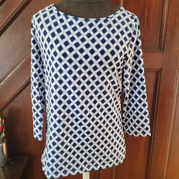 Talbots Geometric Print Long Sleeve Tee M - Picture 1 of 4